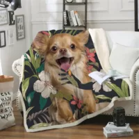 Manta cobertor florido Chihuahua e outros amigos