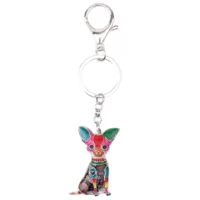 Porta-chaves Pendente de mala Chihuahua sentado colorido