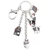 Porta-chaves pendente para mala Chihuahua com Charms