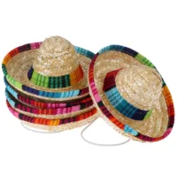 Chapéu de palha estilo mexicano ajustável para Chihuahua