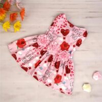 Vestido amoroso sem mangas com corações, cerejas, flores